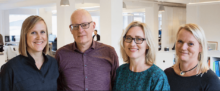 Fra venstre: Sine Juul Praastrup, adm. direktør i KPF, Bo Jeppesen, Site, Jette Johansen, Site og direktør Bitten Munk Warmdahl, KPF.