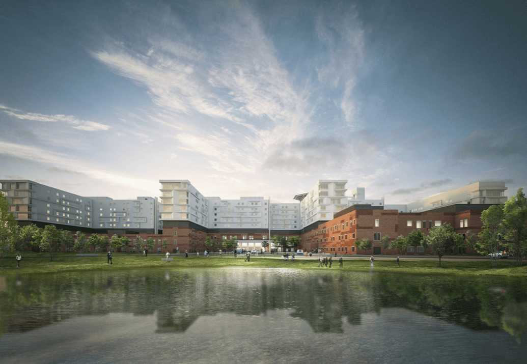 Sygehus i Køge. Rendering: Region Sjælland.