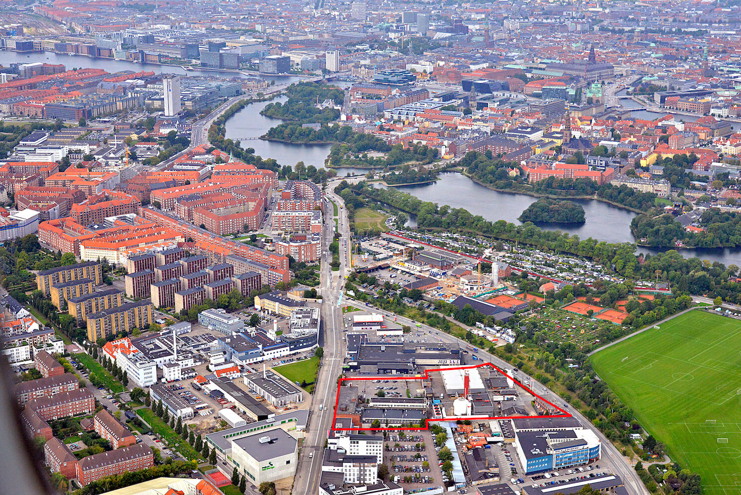 Vermlandsgade 55 på Amager ses markeret nederst på fotoet