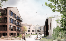 ’Carolinelunden’-projektet i Kanalbyen i Fredericia. Illustration: Arkitema Architects
