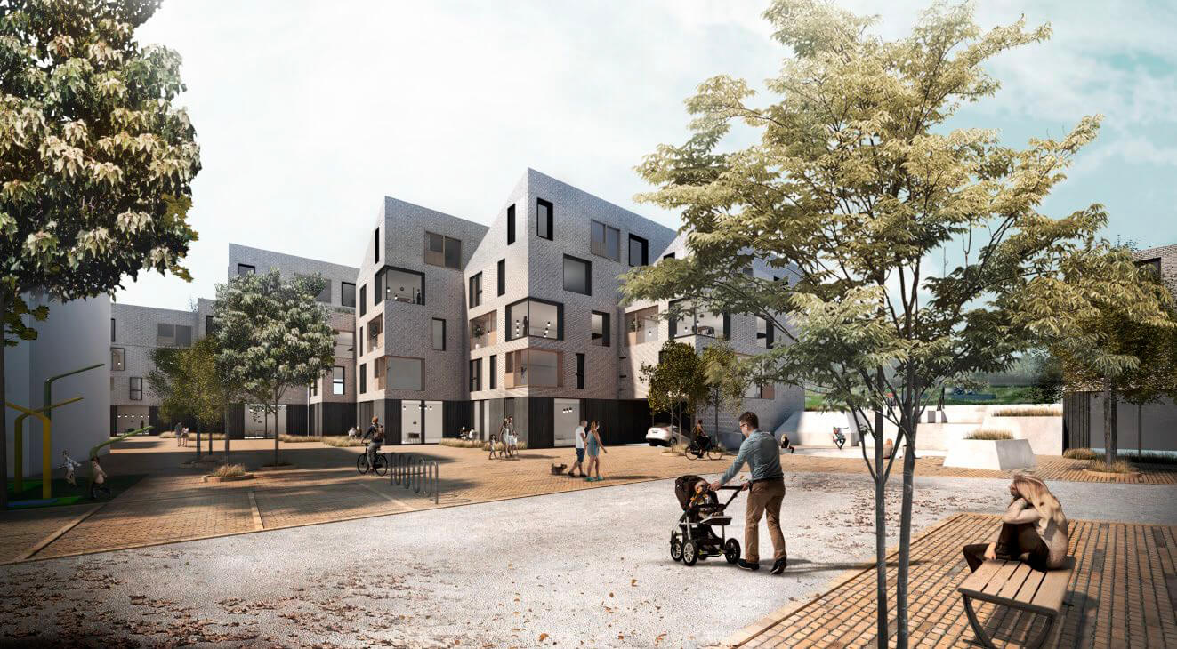De små matrikler i området omkring Arresøvej i Risskov Engby er samlet i klynger af tre. Illustration: Aarhus Kommune