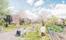 Brøndby Kommune har tidligere offentliggjort denne illustration af det nye boligområde Kirkebjerg. Der er endnu ingen illustration af det eksakte boligprojekt, som nu er blevet handlet